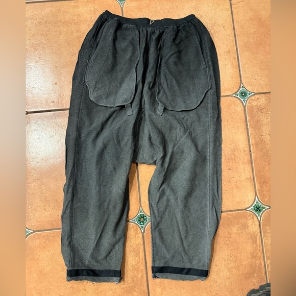 Asparagus Pants indie out baggy pants dark grey black trim - Picture 1 of 7